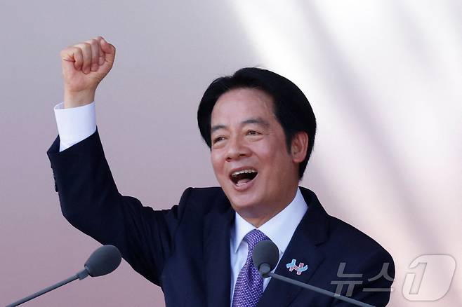 라이칭더 대만 총통이 10일 쌍십절 국경일을 맞아 대국민 연설을 하고 있다. 2025.10.10 ⓒ 로이터=뉴스1 ⓒ News1 강민경 기자