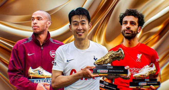 EPL 역대 득점왕을 조명하는 기사에서 손흥민이 티에리 앙리(왼쪽) 모하메드 살라(오른쪽) 사이에서 센터를 차지했다. 사진=기브 미 스포츠