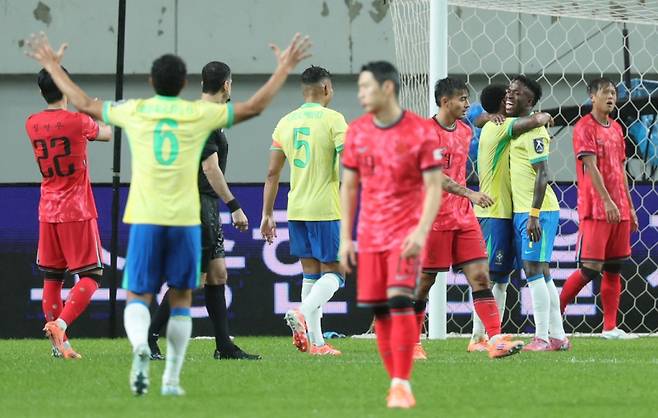 ▲ 브라질에 5-0 패배한 한국 [연합뉴스]