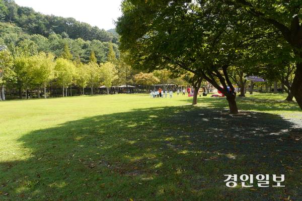 병목안시민공원 잔디광장은 넓은 잔디마당 주변으로 나무그늘과 벤치, 파고라 등이 잘 배치되어 단체행사나 가족 나들이로 많은 사랑을 받고 있다. 2025.10.2. 안양/박상일기자 metro@kyeongin.com