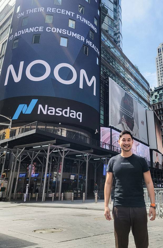 2021년 ‘눔’의 6억 7천만 달러 투자유치를 기념한 나스닥 축하메시지. <정세주 제공>