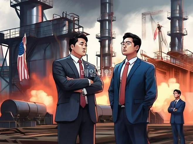 철강 최대 수출 시장인 미국과 EU의 관세 강화로 국내 주요 철강사들의 수익성 악화가 우려되고 있다. ⓒ데일리안 AI 삽화 이미지