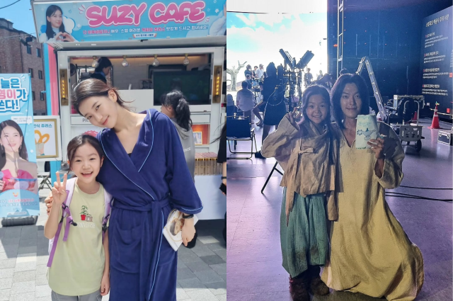 아역배우 김윤슬과 수지, 김우빈. / 김윤슬 인스타그램