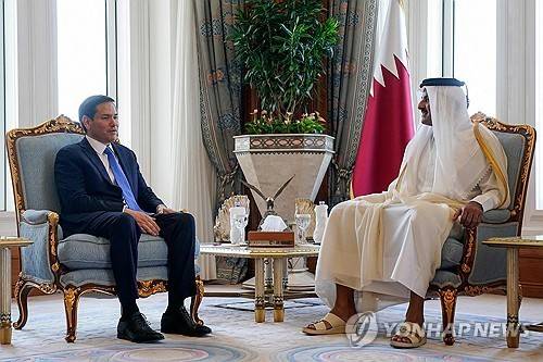 지난 달 카타르 방문한 미국 마코 루비오 국무장관 [AFP 연합뉴스 자료사진. 재판매 및 DB 금지]