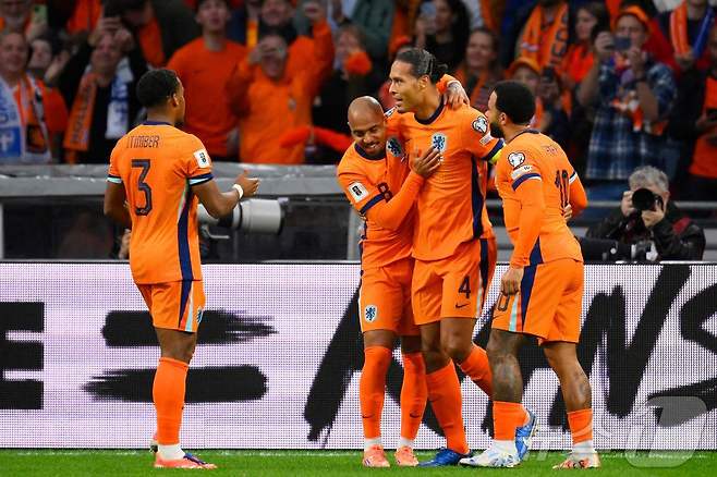 2026 북중미 월드컵 유럽 예선에서 무패를 기록 중인 네덜란드.  ⓒ AFP=뉴스1