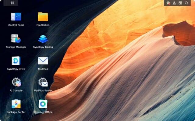 DSM 7.3 설치 후 초기 화면. 데이터 자동 이동 '티어링' 기능이 추가됐다.