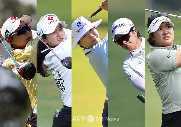 2025년 미국여자프로골프(LPGA) 투어 BMW 레이디스 챔피언십에 출전하는 김효주, 최혜진, 이소미, 김아림, 유해란 프로. 사진제공=ⓒAFPBBNews = News1 (사진을 무단으로 사용하지 마십시오.)