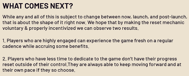 ▲ 아크 레이더스는 초기화에 대해 두 가지 선택권을 제공한다. 초기화하거나, 초기화하지 않거나