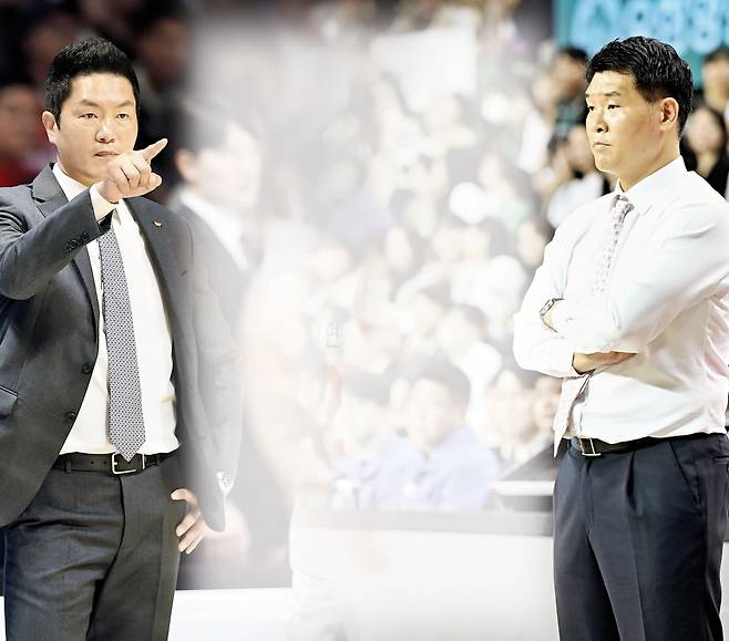 전희철 서울 SK 감독(왼쪽)과 조상현 창원 LG 감독. KBL 제공