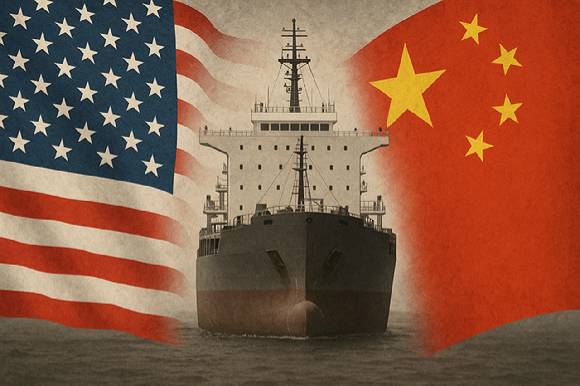 미국과 중국이 해운·조선업 분야에서 갈등을 빚고 있다. 사진은 챗지피티로 생성한 이미지. [사진=챗지피티]