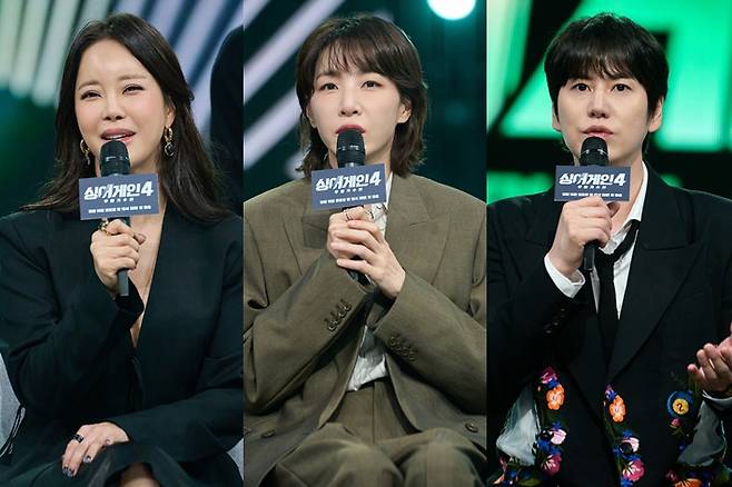 왼쪽부터 백지영, 김이나, 규현. JTBC 제공