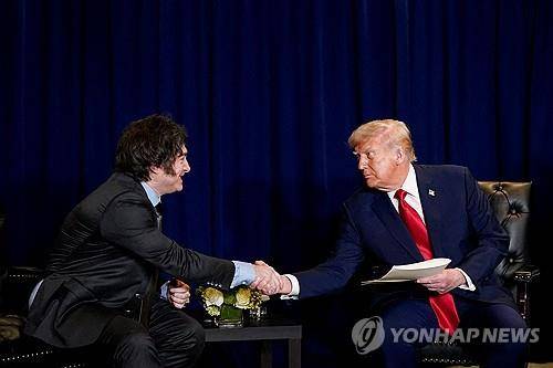 밀레이 아르헨티나 대통령과 트럼프 미국 대통령 [로이터 연합뉴스 자료사진. 재판매 및 DB 금지]