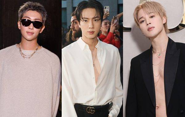 (왼쪽부터) RM, 진, 지민 / 사진=보테가 베네타, 구찌, 지민