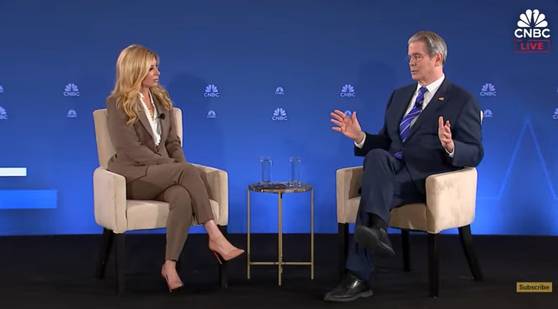 스콧 베센트 미국 재무부 장관은 15일(현지시간) 한국과의 무역 협상이 마무리 단계라고 밝혔다. CNBC 캡쳐