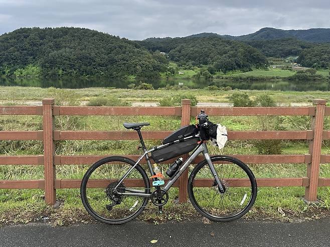 My bike fully loaded for a 600-kilometer ride [JIM BULLEY]