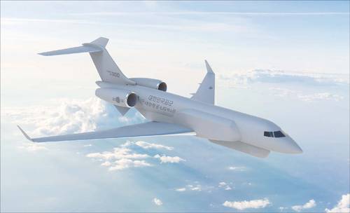 LIG넥스원은 대한항공, 한화시스템은 KAI와 손잡고 전자전기 개발 사업에 뛰어들었다. 9월 LIG넥스원이 수주전에 승리하면서 최근 수주전 전적 6연승을 거뒀다. 사진은 대한항공 LIG넥스원 컨소시엄이 공개한 전자전 항공기 조감도. (대한항공 제공)