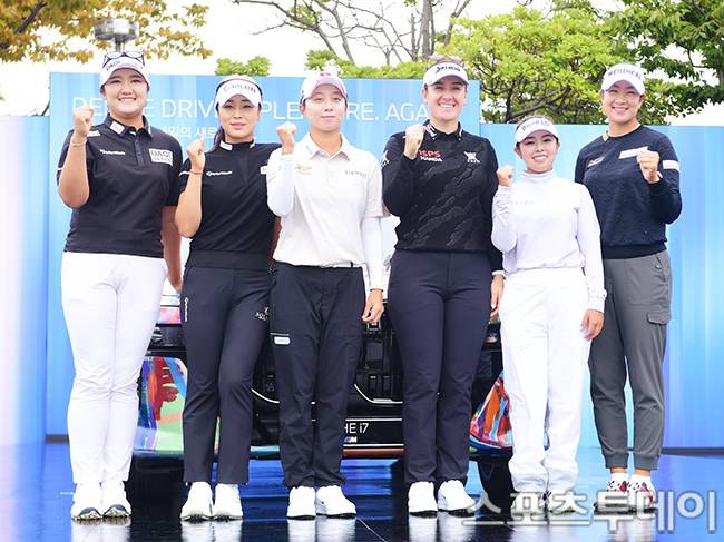 (왼쪽부터) 유해란, 윤이나, 김효주, 한나 그린, 야마시타 미유, 김아림 / 사진=권광일 기자