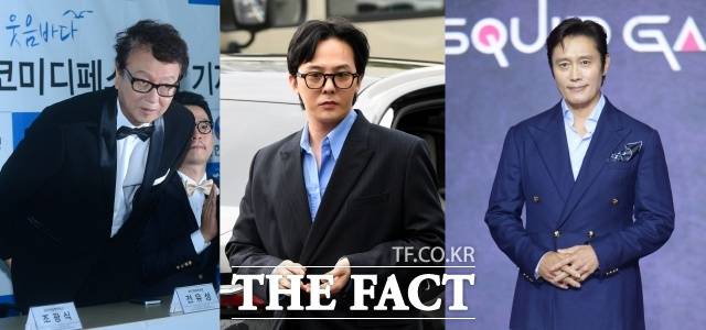 개그맨 故전유성과 가수 지드래곤, 배우 이병헌(왼쪽부터)이 23일 열리는 대한민국 대중문화예술상에서 문화 훈장을 수훈한다./더팩트DB