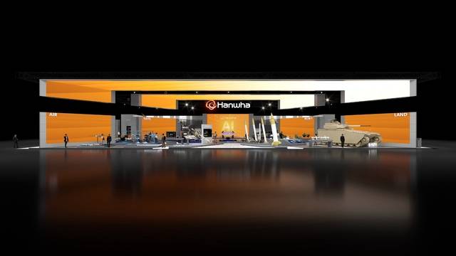 한화 방산 3사가 오는 20~24일 ‘경기 일산 킨텍스에서 열리는 ‘서울 국제 항공우주 및 방위산업 전시회(ADEX) 2025’에 참가한다. 사진은 전시장에 마련될 한화 부스 조감도. 한화 제공