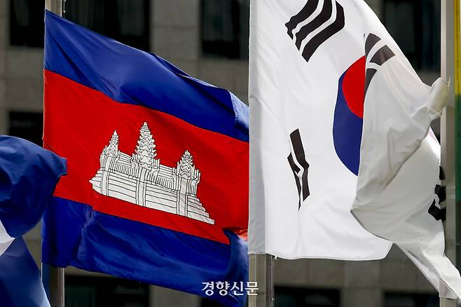 지난 14일 서울 중구 주한 캄보디아 대사관 앞 모습. 문재원 기자