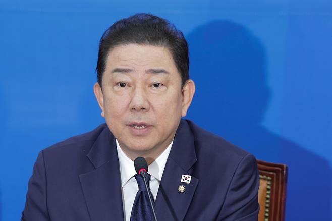 김병기 더불어민주당 원내대표가 16일 서울 여의도 국회에서 열린 국정감사 대책회의에서 발언하고 있다. 2025.10.16 뉴스1
