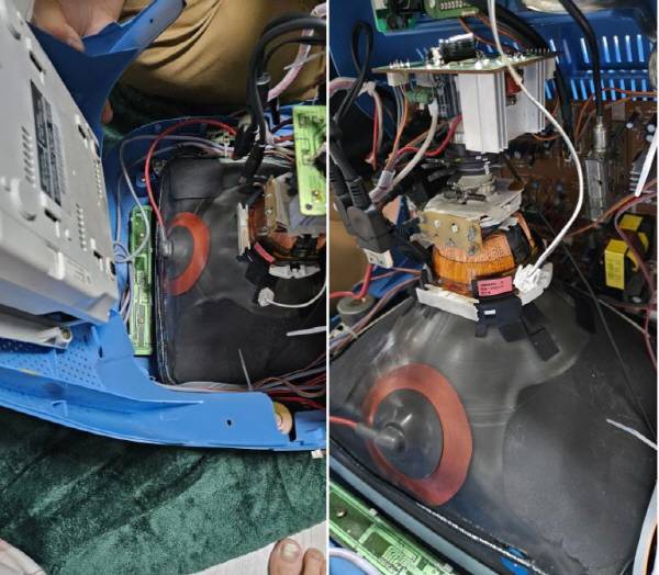 전문가가 아니라면 절대로 분해해서는 안된다.. 상당한 고압이 흐르고 있기 때문이다