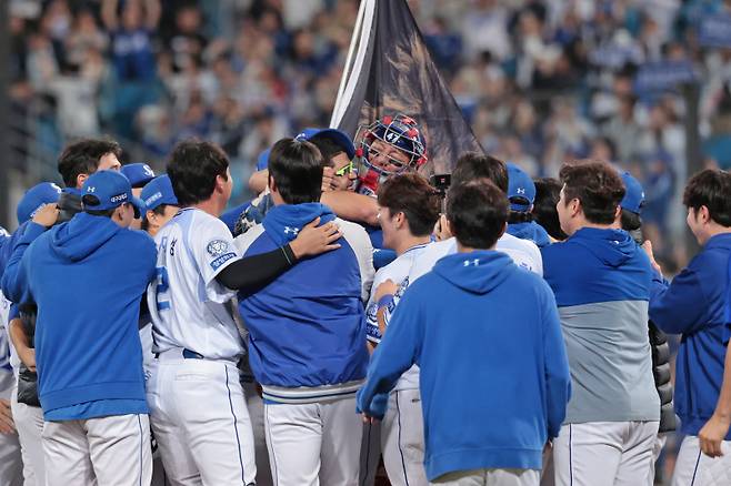 준PO에서 승리한 삼성. 삼성 제공