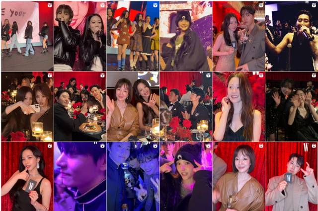 유명 연예인들이 유방암 인식 개선 행사인 '러브 유어 더블유'를 즐기고 있다. /사진=W 코리아 인스타그램 캡처