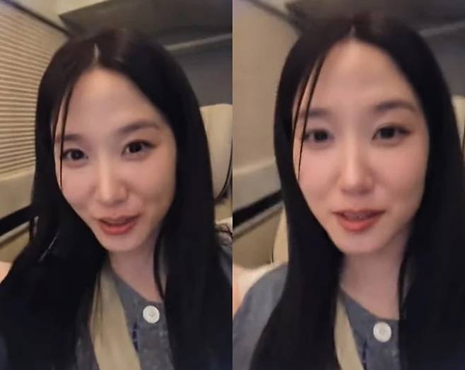 배우 박은빈이 지난 15일 서울 종로구 포시즌스 호텔에서 열린 ‘제18회 유방암 인식 향상 캠페인 자선 행사’에 참석한 뒤 SNSf라이브 방송을 진행한 모습 /사진=온라인 커뮤니티