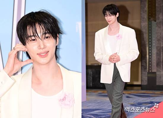 배우 변우석이 핑크리본을 착용했다