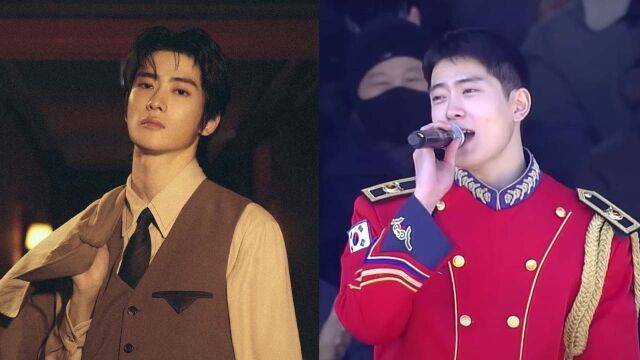 재현 'Smoke' 이미지 사진과 군악대에서 활동하는 모습 / SM엔터테인먼트, 국방홍보원(KFN) 유튜브 캡처