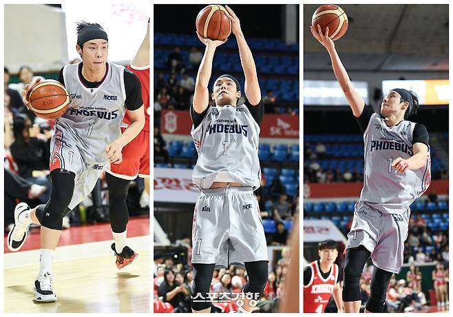 정준원이 커리어 하이를 찍은 17일 SK전에서 보여준 화려한 슛 동작들 | KBL 제공