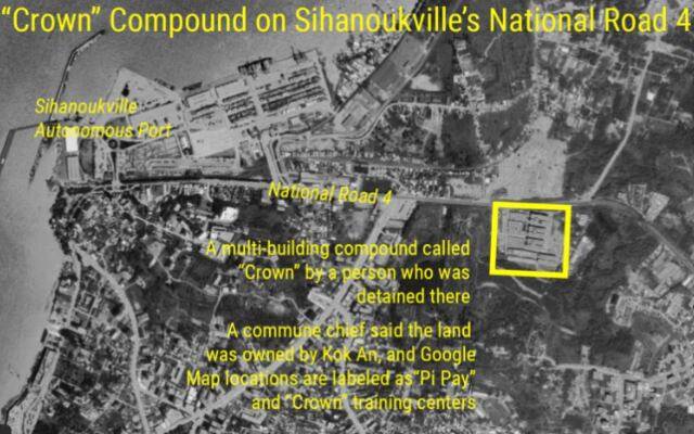 캄보디아 시아누크빌 해변 4번 국도 바로 아래에 위치한 대규모 웬치. 보이스피싱 범죄를 벌이는 이 조직은 자신들이 5G 통신·가상현실 사업체 ‘크라운 하이테크 산업단지’라며 수천 명을 끌어들였다./VOD