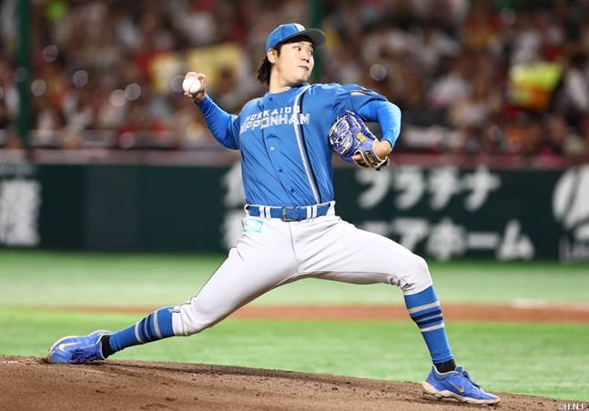 19일 선발 등판한 궈린뤼양. /사진=닛폰햄 파이터스 공식 SNS