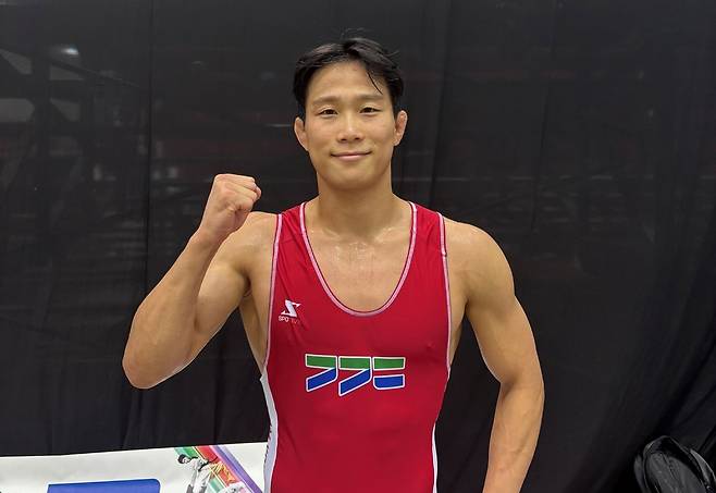 제106회 전국체육대회 레슬링 남자 일반부 그레꼬로만형 67㎏급에서 정상에 오른 정한재(수원특례시청). 이세용기자