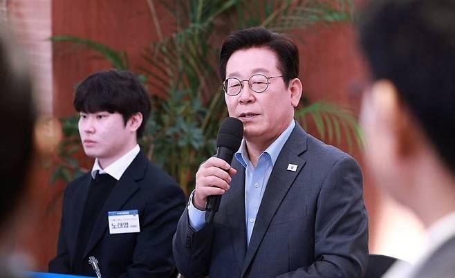 이재명 대통령이 지난 15일 국내 게임사 크래프톤의 게임ㆍ문화 플랫폼 서울 성동구 '펍지 성수'에서 열린 K-게임 현장 간담회에서 발언하고 있다. / 연합뉴스