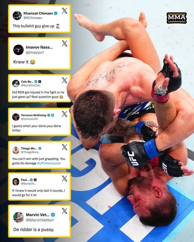 더 리더의 패배 후 UFC 파이터들은 SNS를 통해 조롱 섞인 반응을 보였다. 사진=MMA 파이팅 SNS