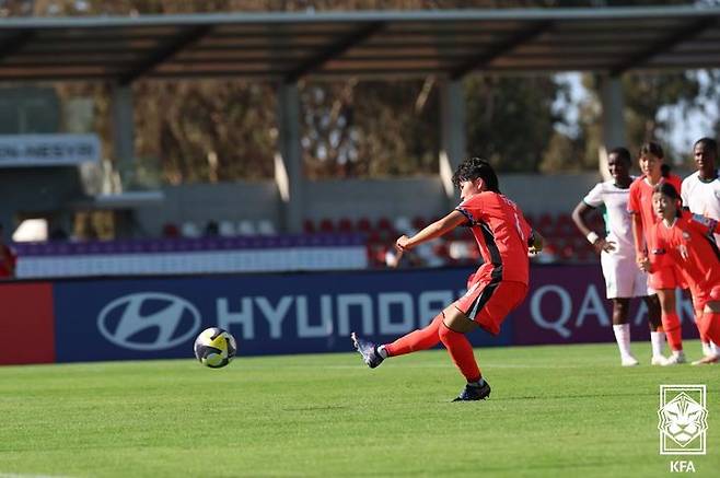[서울=뉴시스]한국, U-17 여자월드컵 첫 경기서 무승부. (사진=대한축구협회 제공)