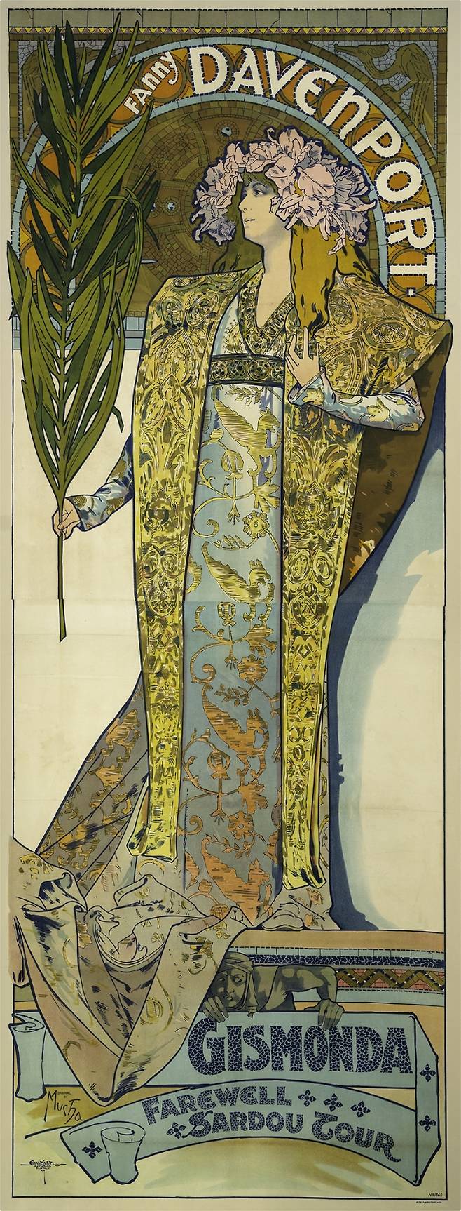 지스몽다(Gismonda), 1894, 컬러 석판화, 216 x 74.2 cm ⓒ Mucha Trust 2025.
