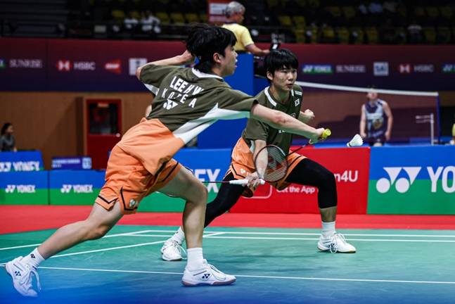 이형우(왼쪽)와 조형우 남자 복식조. /사진=세계배드민턴연맹(BWF) 공식 홈페이지