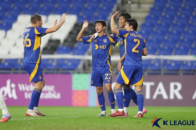 ACLE 리그 페이즈 3라운드에서 승리한 울산 HD. (한국프로축구연맹 제공)