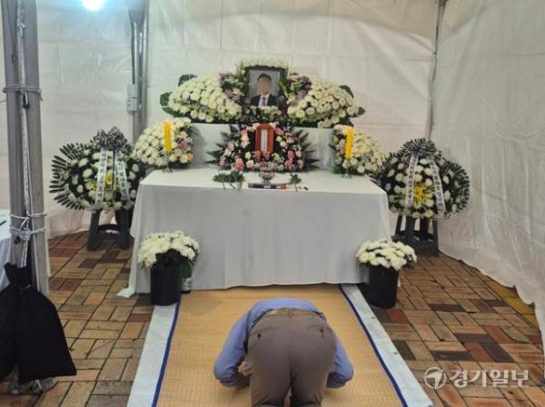 김건희 특검의 조사를 받은 이후 숨진 채 발견된 양평군 공무원의 분향소 현장. 황선주기자