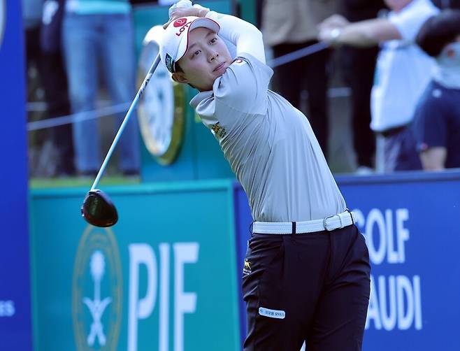 ▲&nbsp;5월 뉴코리아CC에서 열린 LET 아람코 챔피언십 때 김효주의 경기 모습 ⓒ연합뉴스