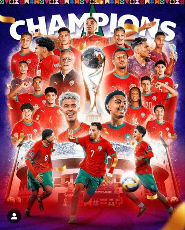 모로코 U-20 월드컵 우승 기념 포스터. /사진=국제축구연맹(FIFA) SNS 캡처