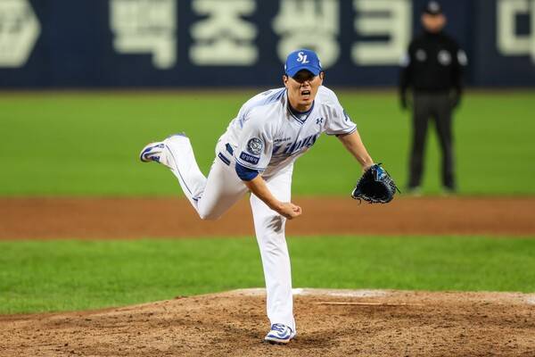 김재윤이 9회를 세 타자만에 마무리하며 세이브를 추가했다. (사진=삼성)