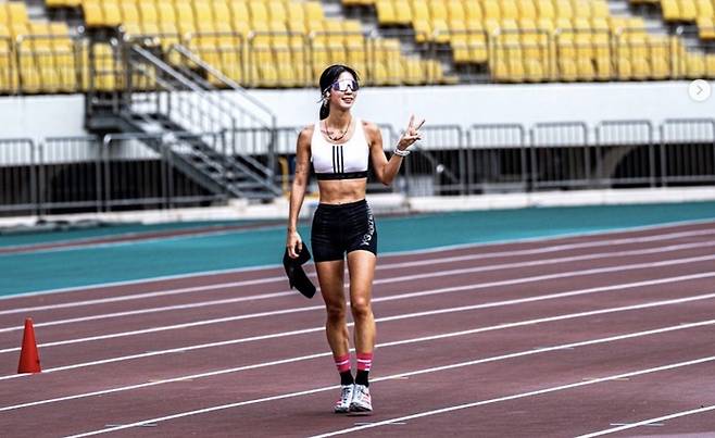 진태현은 10월19일 SNS에 “우리 지혜가 106회 전국체전에서 작년에 이어 5등! 경기도 한지혜 장하다. 멋지다. 경험을 많이 하자! 이제 시작이다. 대한민국 여자 마라톤 파이팅”이라고 올렸다. 사진|진태현SNS