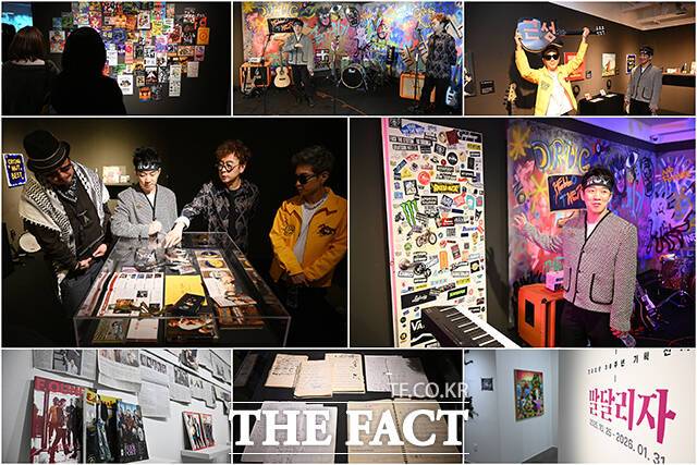 크라잉넛 데뷔 30주년 맞이 특별기획 전시 '말달리자'가 22일 오후 서울 마포구 상상마당에서 열린 가운데 크라잉넛의 소장품이 전시돼 있다. /박헌우 기자