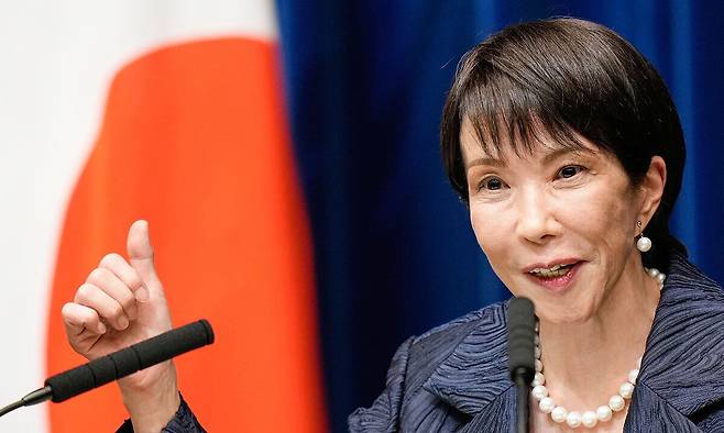 다카이치 사나에 신임 일본 총리. 일본 역사상 최초의 여성 총리에 해당한다. AP연합뉴스