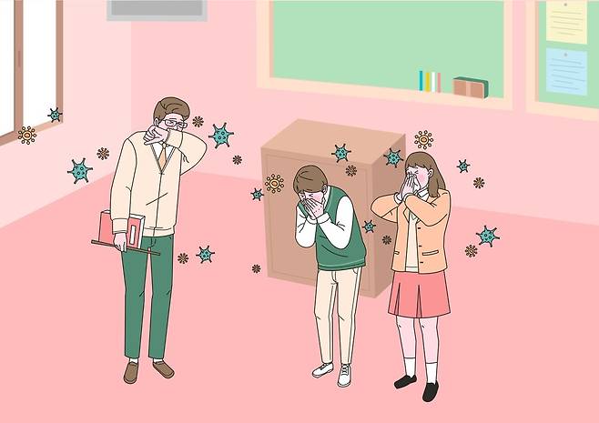 비말·에어로졸, 환기 안 되면 전파력 높아져... 밀폐 공간 감염 취약｜출처: 클립아트코리아