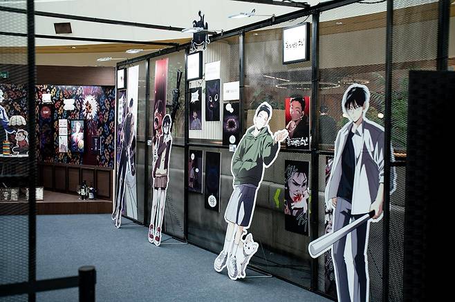 〈내일의 웹툰高[go]〉(Webtoon High School: Drawing Tomorrow) 전시회 현장. 한국콘텐츠진흥원 제공